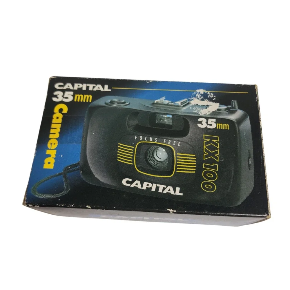 Capital KX100 35mm Focus Free Camera Black Vintage‎ Retro